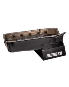 OIL PAN, SBC 86-UP WITH 1 PIECE SEAL PASSENGER SIDE DIP STICK, 8.25 IN. DEEP T-SUMP, WINDAGE TRAY