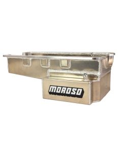 OIL PAN, FORD 289-302, ROAD RACE BAFFLED, BILLET END SEALS, FRONT SUMP, ALUMINUM, 8 INCH DEEP