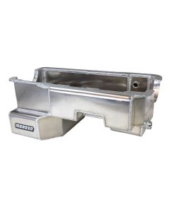 OIL PAN, FORD 351W, POWER POUCH, BILLET END SEALS, 9 IN. DEEP, REAR SUMP, ALUMINUM