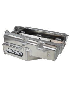 OIL PAN, SBC, PRE 85, 2 PC REAR MAIN, CIRCLE TRACK, MODIFIED, 8QT, 7.125 INCH , ALUM