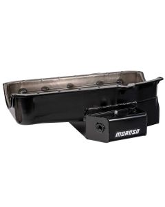 OIL PAN, SBC PRE- 80 DRIVER'S SIDE DIPSTICK, LOW GROUND CLEARANCE, ROAD RACE BAFFLED, 7 IN. DEEP