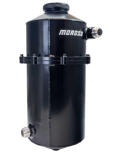 DRY SUMP TANK, 2 PC 60 40 SPLIT, 19 IN TALL, 8 IN DIA, 9.25 QT, BLACK POWDER COAT