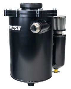 DRY SUMP TANK, 2 PC, 13 IN TALL, 7 IN DIA, WITH BREATHER TANK, 5 QT, BLACK POWDER COAT