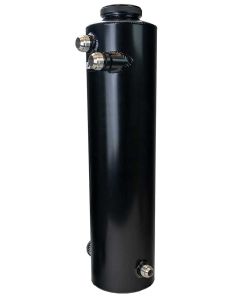 DRY SUMP TANK, SPRINT CAR, 6 INCH DIA, 24 INCH TALL, BLACK POWDER COAT
