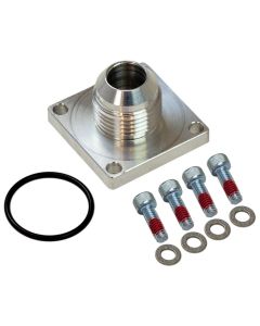 FITTING, DRY SUMP, SQUARE BASE, -10AN MALE, 4-BOLT SQUARE FLANGE