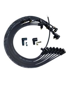 WIRE SET MOROSO ULTRA SBC UNDER THE HEADER 90 DEG PLUG 90 DEG NON HEI UNSLVD, BLACK WIRE