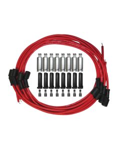 WIRE SET MOROSO ULTRA UNIVERSAL GM LS , 135 DEG PLUG BOOTS, RED WIRE