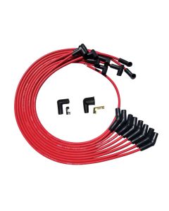 WIRE SET MOROSO ULTRA BBC UNDER THE HEADER 135 PLUG BOOTS, HEI, UNSLEEVED RED WIRE