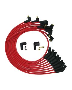 WIRE SET MOROSO ULTRA SB FORD 260,289,302 135 DEG SPARK PLUG BOOT NON-HEI, UNSLEEVED RED WIRE