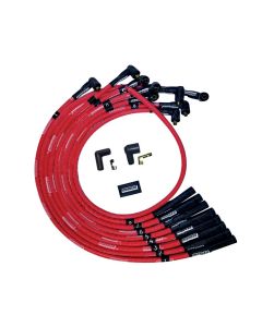 WIRE SET MOROSO ULTRA SLEEVED BBC OVER THE VALVE COVER STR PLUG BOOTS NON-HEI, RED WIRE