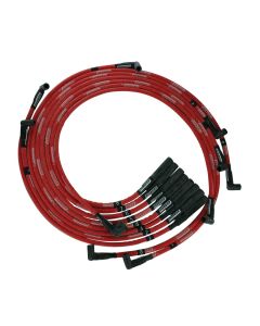 WIRE SET MOROSO ULTRA SLEEVED RED BB CHRYSLER, MOPAR 361,383,400,440 STR PLUG BOOTS HEI, RED WIRE