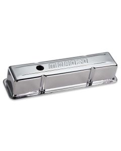 VALVE COVERS, SBC, CHROME, BAFFLED