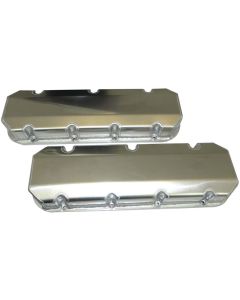 VALVE COVERS, BBC, FABRICATED ALUMINUM, STEEL INSERTS, NON LOGOED
