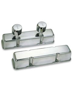 VALVE COVERS, SBC, CAST, NO LOGO, 1 VALVE COVER WITH 2 BREATHERS