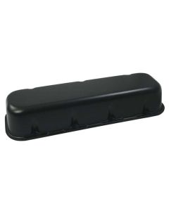 VALVE COVERS, BBC, CAST ALUMINUM, NO LOGO, BLACK WRINKLE FINISH