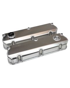 VALVE COVERS, SBF 302, 351W, BRODIX HEAD HUNTER 15 DEG, FABRICATED ALUMINUM, WITH -12AN FITTING AND OIL FILL