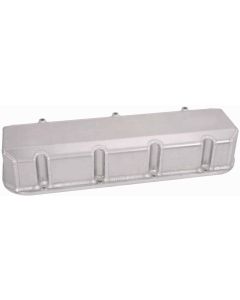 VALVE COVERS, BBC, 3.875 IN. TALL, POCKETS ON EXHAUST & TUBES ON INTAKE, FABRICATED ALUMINUM, NO LOGO