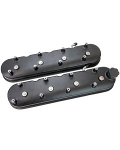 VALVE COVERS, GM LS, OEM STYLE COIL MOUNTS, CAST ALUM, BLACK SATIN FINISH