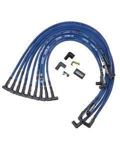 IGNITION WIRE SET, ULTRA 40, SLEEVED, SBC, HEI, 90 DEGREE, BLUE