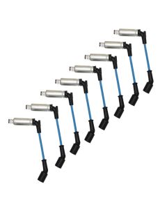 IGNITION WIRE SET, ULTRA 40, UNSLEEVED, GM LS, ALUMINUM SHIELDED, BLUE