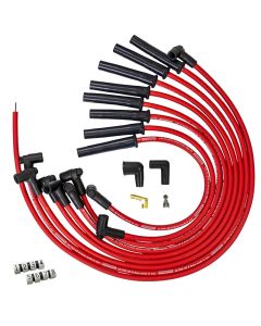 IGNITION SPARK PLUG WIRE SET ULTRA 40 MULTI ANGLE BOOT, RED,FORD 289,302,351W, HEI STYLE CAP