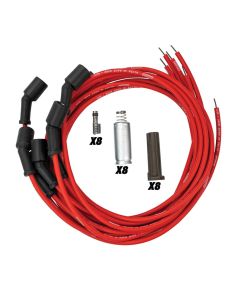 IGNITION WIRE SET, ULTRA 40, UNIVERSAL, UNSLEEVED, GM LS, ALUMINUM SHIELDED, RED