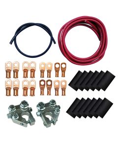 BATTERY CABLE KIT, REMOTE BATTERY, INC POS AND NEG WIRE, WITH BILLET TERMINALS