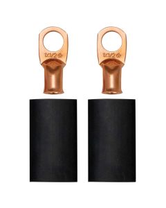 BATTERY CABLE TERMINAL KIT SOLDER END FOR 1 GA WIRE 1/2 DIA STUD 2 PACK