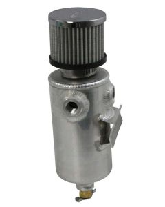 TANK, BREATHER, CATCH CAN,  3/8 NPT FEMALE AND 1/2 NPT FEMALE, ROLL BAR MOUNT