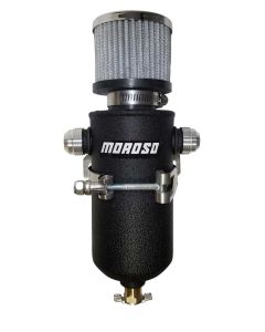 TANK, BREATHER, CATCH CAN, TWO 12 AN MALE FITTINGS, BLACK POWDER COAT