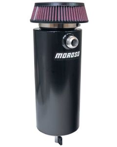 TANK, BREATHER, CATCH CAN, 6IN DIA, SINGLE -16AN INLET, UNIVERSAL, BLACK POWDER COAT