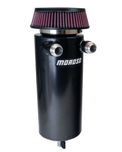 TANK, BREATHER, CATCH CAN, 6IN DIA, DUAL -16AN INLET, UNIVERSAL, BLACK POWDER COAT