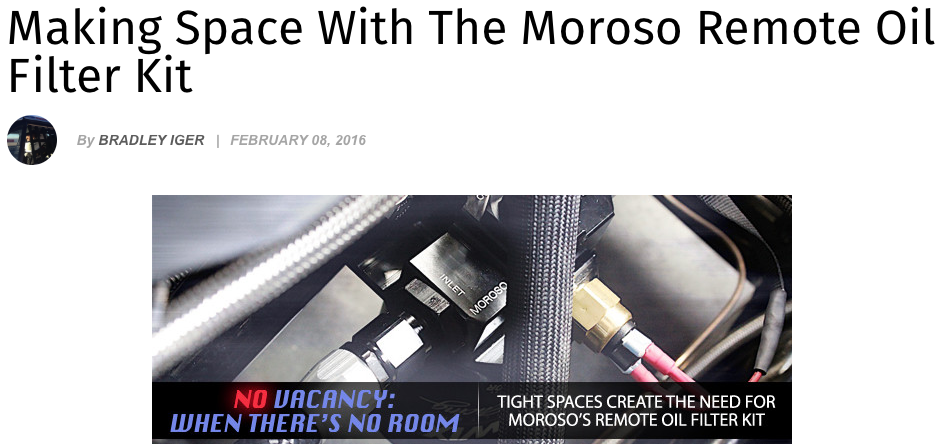 Making space with the Moroso Remote Oil Filter Kit