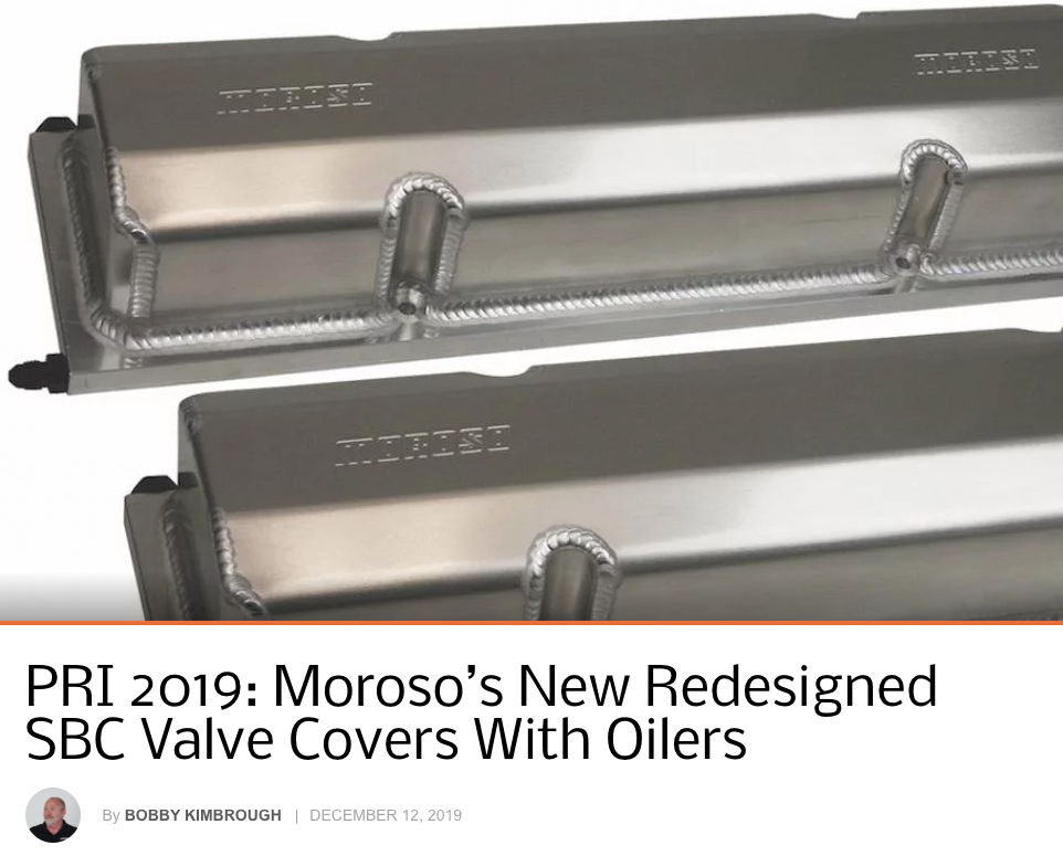 Chevy Hardcore: Featured Article! "PRI 2019- Moroso's Redesigned SBC Valve Covers With Oilers"